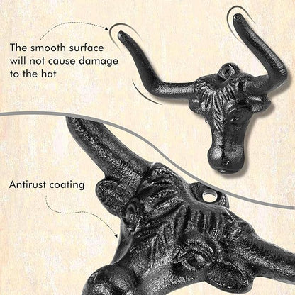 Cowboy Hat Rack for Wall,3 Pack Modern Metal Cast Iron Cowboy Hat Holder Cowgirl Hat Hanger Western Wall Decor Hat Hooks
