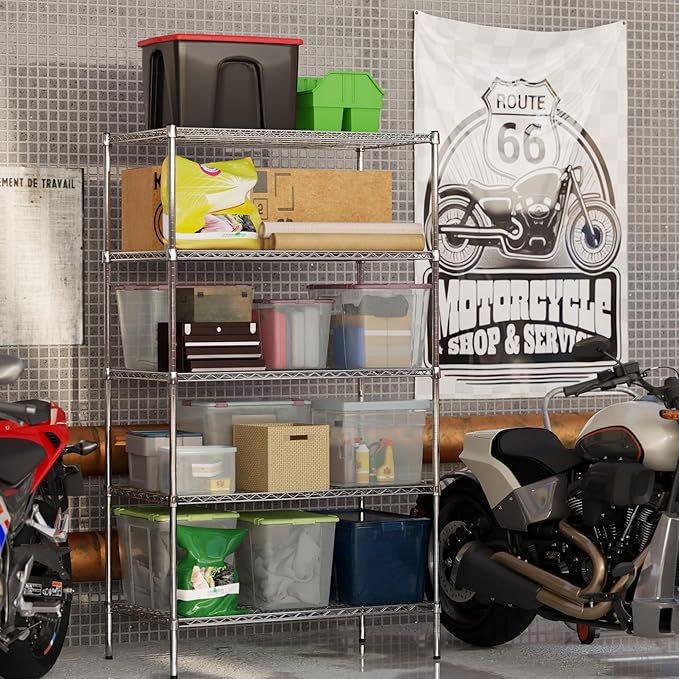 24" Deep x 42" Wide x 74" Height Wire Shelving Kit | 5-Tier | NSF Commercial Storage Rack Unit