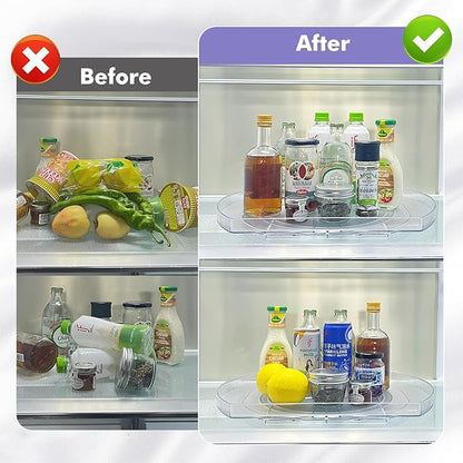 Incostar 360° Rotating Lazy Susan Turntable - Multifunctional Rectangular Organizer 16.5" x 11.1" for Refrigerator, Cabinet, Pantry, and Kitchen Countertop (1 Pack)