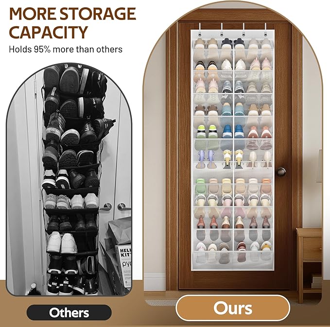 MISSLO Over The Door Shoe Organizer Bundle 30 Pairs Over the Door Shoe Organizer