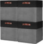 Bagnizer 13x13 Cube Storage Bins, Collapsible Fabric Storage Box, 4 Pack Closet Baskets with Handles for Organizing, Shelf, Toys, Clothes, Home, Office, Nursery (Grey&Black)