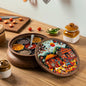 Wooden Spice box for kitchen with spoon, Mango wood box with 7 Steel containers | Masala box for kitchen | Masala Dani | Best Gift (Red Masala Box)