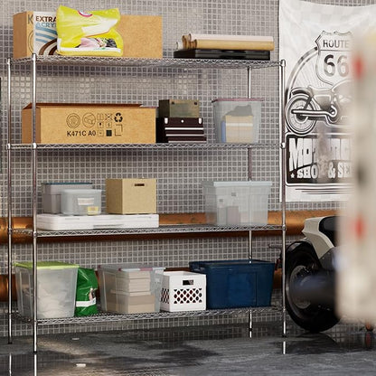 21" Deep x 72" Wide x 74" Height Wire Shelving Kit | 4-Tier | NSF Commercial Storage Rack Unit