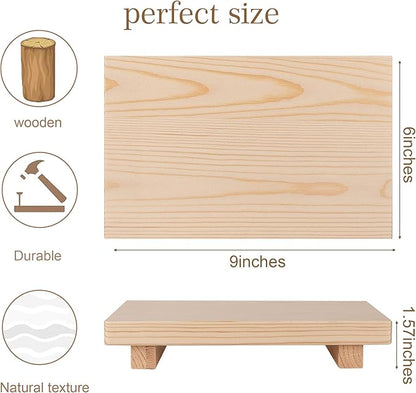 Bathroom Counter Organizer Wood Pedestal Stand Farmhouse Decorative Tray Soap Holder for Kitchen Decor, 9" x 6" - Burlywood