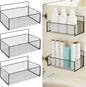 3 Pack Self Adhesive Cabinet Door Organizer - Metal Inside Cabinet Lid Storage Holder Wall Mounted Pantry Door Caddy for Kitchen Bathroom Pantry Under Sink