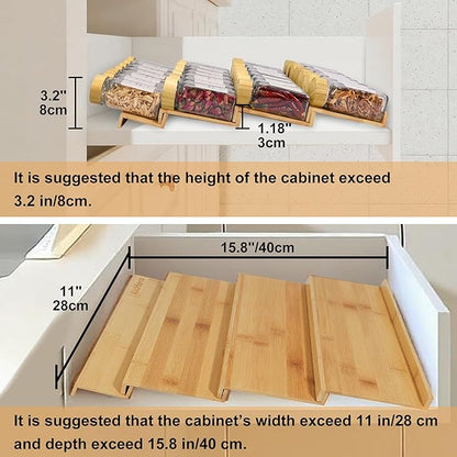 Spice Drawer Organizer with 24 Bamboo-lidded Spice Jars,216 Labels,25 Non-slip Rubber, Bamboo 4 Tier Seasoning Rack Tray Insert for Kitchen Drawers,Cabinets,Countertop,11" Wide x 15.8" Deep
