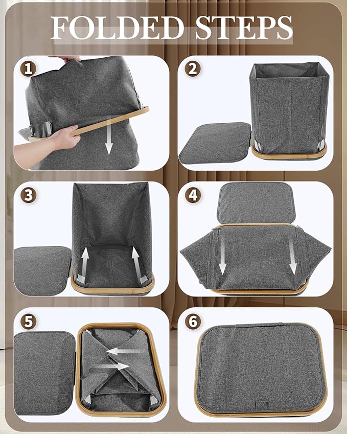 Laundry Hamper with Wheels, 75L Large Clothes Hamper with Removable Inner Bag, Collapsible Dirty Clothes Basket for Dorm, Rolling Dirty Clothes Basket for, Bedroom, Bathroom, Laundry Room