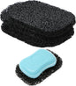 Snowkingdom 4 Pack Black Soap Saver Draining Lift Pad 2.9" x 4.5" PVC Non-BPA Non-Slip Durable