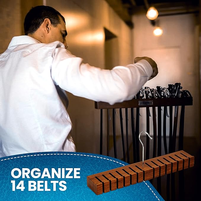 Belt Organizer & Hanger - Belt Rack & Storage - Holder for Closet - Gifts for Dad