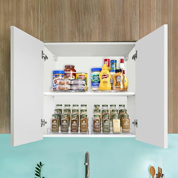 Sorbus Pantry Spice Organizer Set, 3-Tier Seasoning Organizer for Cabinet (2 Pack) Spice Rack, Spice Organization for Cabinet, Condiment Organizer Pantry & Refrigerator
