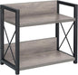 Giikin Countertop Shelf Organizer, 2 Tier Kitchen Spice Rack for Countertop, Wood Coffee Counter Shelf for Home, Particle Board and Metal, Grey, Small
