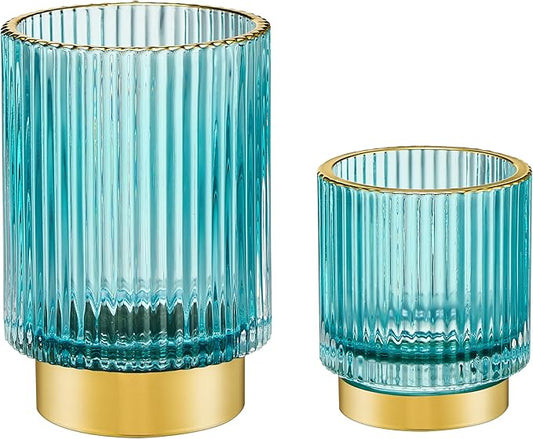 Makeup Brush Holder Organizer,Toothbrush Holders,Desk Pen Pencil Holder,Multifunctional Vintage Glass Brush Cup(A3-17-US)