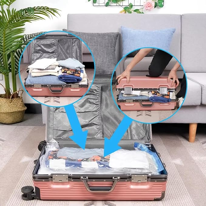 20 Vacuum Storage Bags, Space Saver Bags for Quilts and Blankets (4 Jumbo, 4 Large, 4 Medium, 4 Small, 4 Hand Roll Bags) with Hand Pump