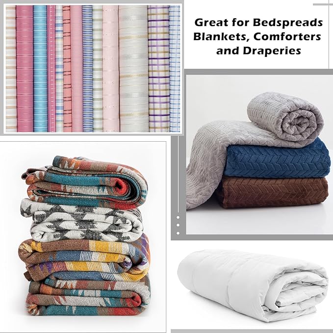 Cinnvoice 4 Pcs Bedspread Drapery Hangers 22 Inch Metal Linen Hanger Heavy Duty Blanket Tablecloth Hangers with Anti Slip Rubber Sleeve for Heavy Items, Silver