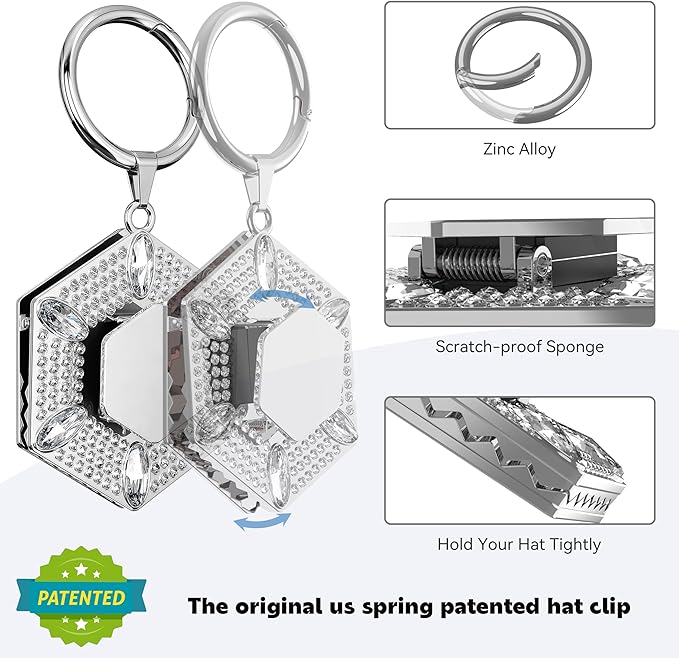 Hat Clip for travel - Hat Clip Storage, Hat Holder,Glass Holder Hooks Fits Bag Handbag Backpack Truck Vacation Beach Cruise Essentials Accessory