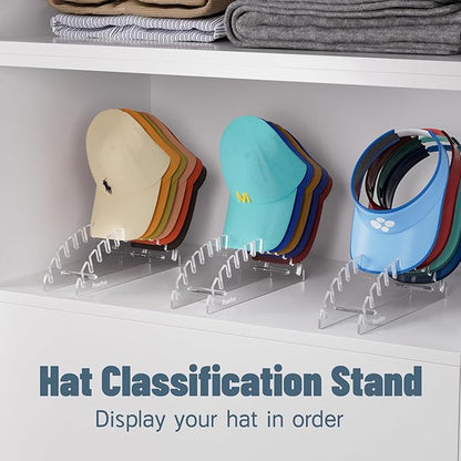 Hat Organizer for Baseball Caps, Hat Rack, Acrylic Hat Display, Hat Stand, Baseball Cap Organizer, Hat Holder for Closet, Desk, Bedroom, Hat Storage, 1pcs