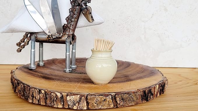 Handmade Ceramic Toothpick Holder – Pale Yellow Mini Pottery Vase for Spring Brunch, Charcuterie, Hors d’oeuvres & Tabletop Decor