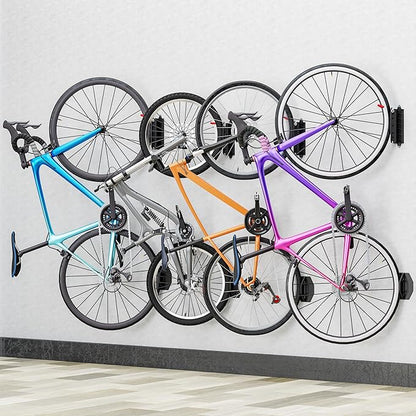 Hromee Bike Rack Wall Mount, Swivel Bike Storage Rack for Garage, Space-Saving Vertical Bike Holder 4 Pack