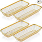 4 Pcs Gold Kitchen Drawer Baskets Stainless Steel Storage Container Mesh Storage Golden Utensil Holder Wire Basket Stackable Drying, 12 x 5 x 2 Inch
