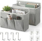 2-Pack Wall Hanging Storage Bag, Over the Door Organizer with Large Mesh Pockets, Hanging Wall Basket Storage for Pantry, Bedroom, Bathroom, Heavy Duty Wall Mounted Storage for Dorm,Closet (Grey)