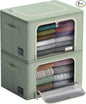 Sorbus Storage Bins with Metal Frame - Stackable & Foldable Clothes Organizer Bags - Oxford Fabric Storage Containers with Large Clear Window & Carry Handles Organization for Bedding Linen & Clothing