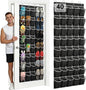 40-Pocket Over the Door Shoe Organizer - Large Mesh Pocket Hanging Shoe Organizer,Behind the Door Shoes Storage Holder Hanger (Black-W)