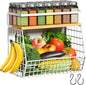 Ofiray-home Magnetic Fridge Shelf with Wood Lid, Fruit Potato Onion Storage Bins, Pantry Organizers, Large Container Spice Rack for Refrigerator, Kitchen Counter, Cabinet (1, White)