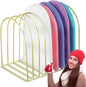Hicarer Beanie Holder Organizer Metal Beanie Hat Display Stand Knitted Hat Storage Rack for Swimming Cap Display Vendors Home Entryway Tabletop Bedroom Closet Dresser Room Office(Gold)