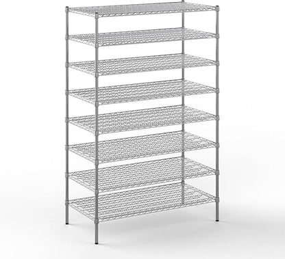 24" Deep x 48" Wide x 74" Height Wire Shelving Kit | 8-Tier | NSF Commercial Storage Rack Unit