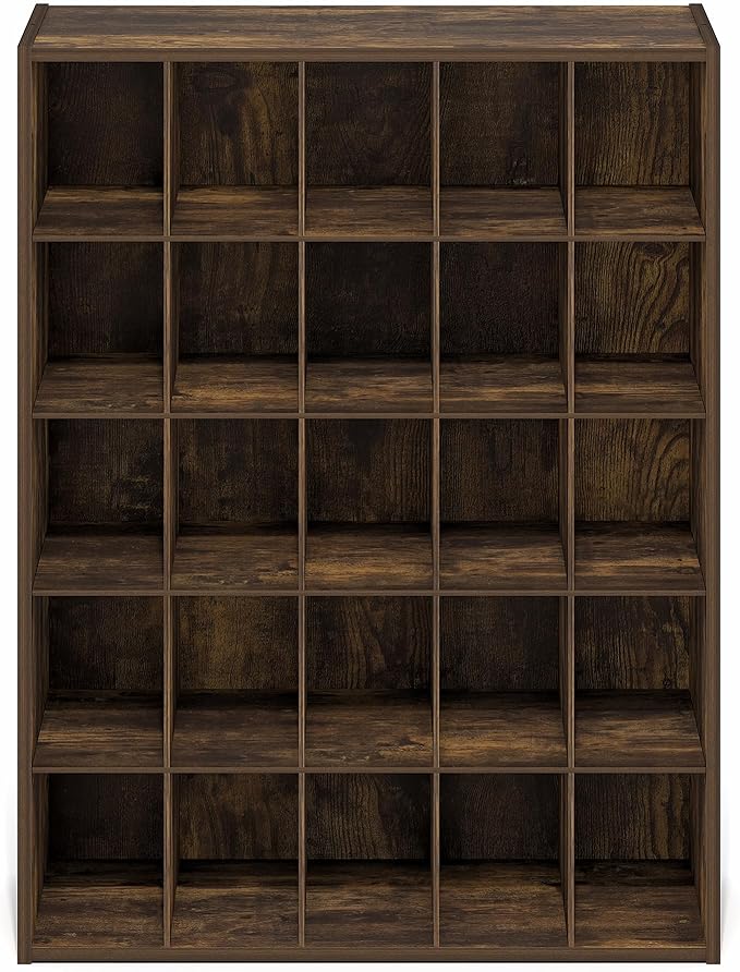 Furinno FANO Shoe Rack, 25-Cube Shoe Organizer, Stackable Shoe Organizer, 11.7 x 24.2 x 31.5, for Closet Entryway, Office, Garage, Amber Pine