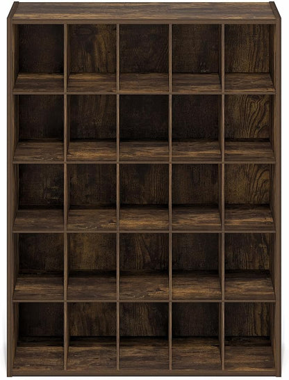 Furinno FANO Shoe Rack, 25-Cube Shoe Organizer, Stackable Shoe Organizer, 11.7 x 24.2 x 31.5, for Closet Entryway, Office, Garage, Amber Pine