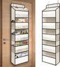 TYMENSH White Over Door Organizer with 5 Large Clear Pockets and 6 Side Mesh Pockets, Anti-Tilt Hanging Door Storage for Nursery, Bathroom, Closet, Bedroom, Dorm, Toys