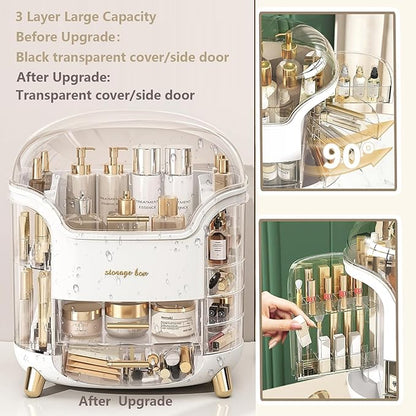 Omeily Upgrade Large Makeup Organizer Countertop Vanity Organizer Cosmetic Organizer Makeup Storage Box Bathroom Counter Organizer Perfume Skincare Organizers Gift Women Clear Design Easy Visibility