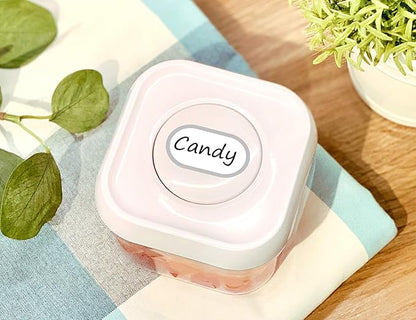 Waterproof Vinyl Kitchen Labels for OXO POP Containers, Removable Writable Food Storage Stickers, Tear-Resistant Pantry Organization Decals for Plastic, Glass Jars, 2 Assorted Sizes, 64 Pack