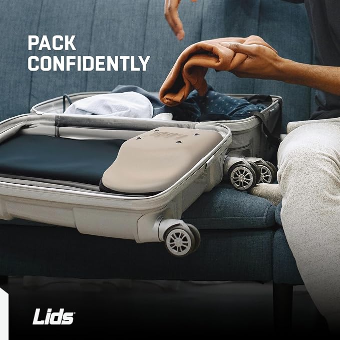 Lids Hat Travel Case – Baseball Cap Carrier for 6 Hats, Durable Black Exterior with Grey Interior, Storage with Handle & Adjustable Shoulder Strap, Hard Hat Organizer for Travel & Closet