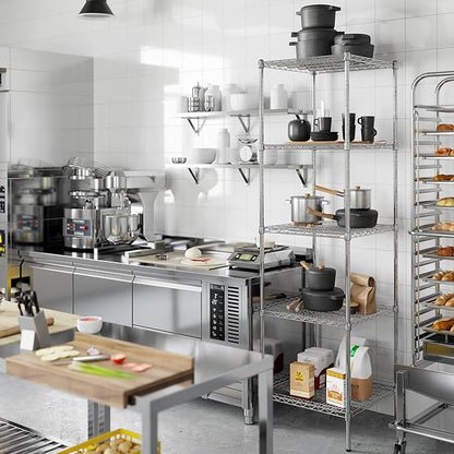 24" Deep x 24" Wide x 86" Height Wire Shelving Kit | 5-Tier | NSF Commercial Storage Rack Unit
