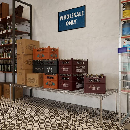 24" Deep x 72" Wide x 14" Height Wire Shelving Kit | 1-Tier | NSF Commercial Storage Rack Unit