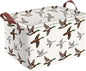 Mallard Duck Storage Basket Waterproof Canvas Toy Storage Bin Mallard Duck Room Decor Collapsible Outdoor Basket with Leather Handles Blanket Baskets For Closets,Bedrooms,Gifts Baskets