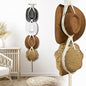 Yulejo Macrame Hat Hangers Racks Boho Cowboy Hats Holders Western Display Organizer Storage decor Back of Door for Wall(White,Four Hats Style)
