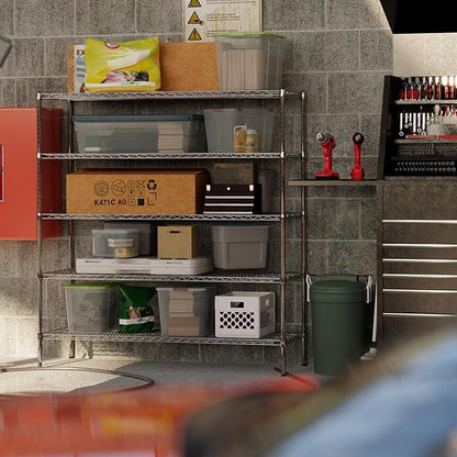 21" Deep x 60" Wide x 64" Height Wire Shelving Kit | 5-Tier | NSF Commercial Storage Rack Unit