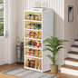 Foldable Storage Box - Clear Stackable Shoe Organizer with Lids - Large 6 Layer Shoe Rack Cabinet