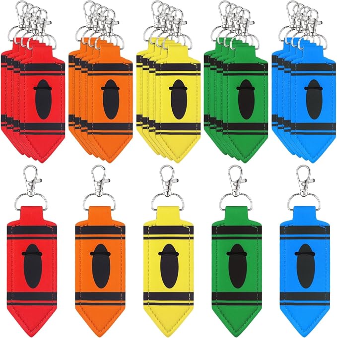 Abbylike Lipstick Holder Keychain Lip Balm Lipstick Keychain Hold Bulk portable Lip Balm Bag with Hook for Women Teacher Gift