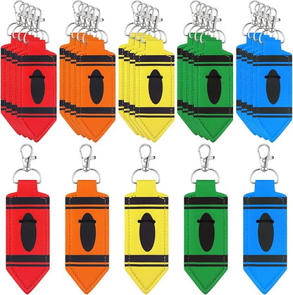 Abbylike Lipstick Holder Keychain Lip Balm Lipstick Keychain Hold Bulk portable Lip Balm Bag with Hook for Women Teacher Gift