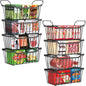SUNALLY Freezer Organizer Bins, 8 Pack Stackable Chest Freezer Organizer for 5-7 Cu.FT Deep Freezer Sort Frozen Meats and Food, Freezer Storage Baskets with Handles Easy Reach from Bottom, Black