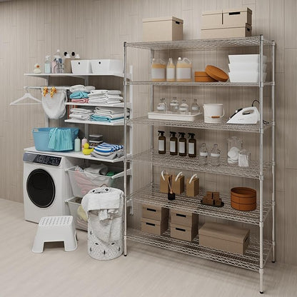 24" Deep x 54" Wide x 74" Height Wire Shelving Kit | 6-Tier | NSF Commercial Storage Rack Unit