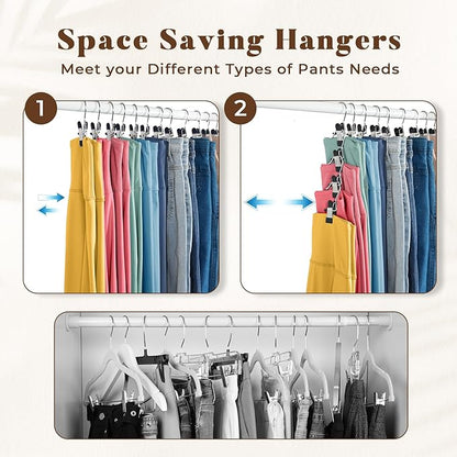 HOUSE DAY Metal Legging Organizer for Closet, Yoga Pants Hangers Pack of 40 with Rubber Coated Clips, Space Saving Storage for Boots, Workout Sets, and Hats