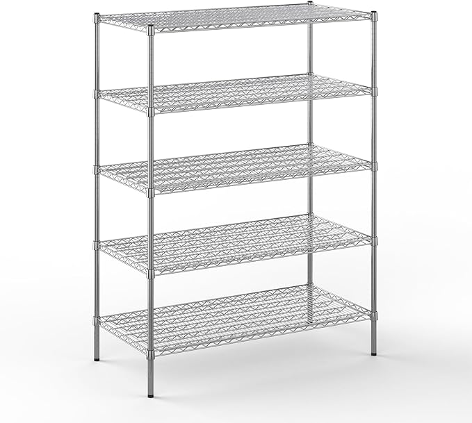 24" Deep x 48" Wide x 64" Height Wire Shelving Kit | 5-Tier | NSF Commercial Storage Rack Unit
