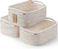 3-Pcs Shelf Baskets for Organizing, Closet Organizer Bins, Small Woven Baskets, Rope Toy Basket, Storage Basket for Shelves, Cube Decorative Box, 11.8×7.8×5.1”, Rainbow