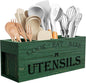 Suli Extra Large Kitchen Utensils Holder with 4 Compartments (Green)