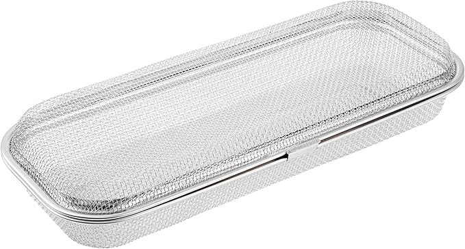 Chopstick Holder for Dishwasher, Kitchen Small utensil organizer for drawer, Mesh 304 Stainless Steel with Lid and Lock, Great accessory for Chopstick or Straw